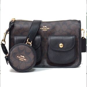 Coach Pennie Crossbody With Coin Case In Signature Canvas